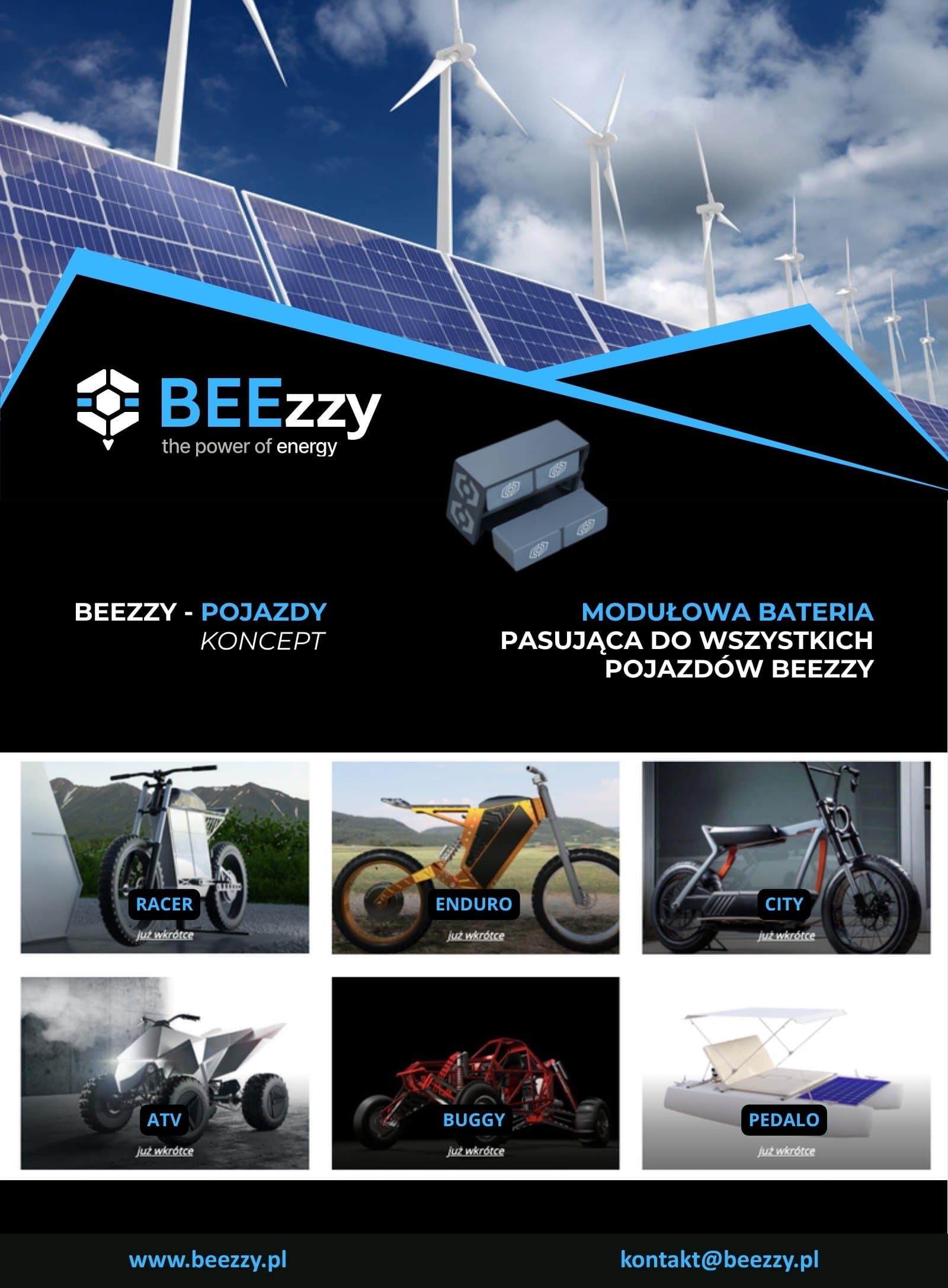 BEEZZY Pojazdy + bateria modułowa